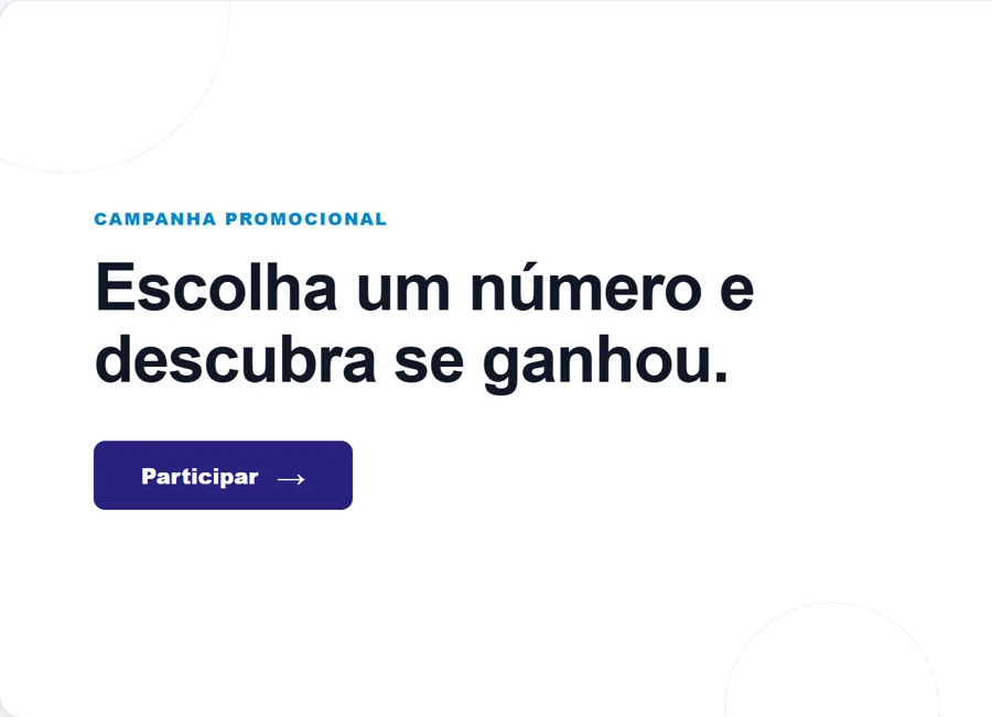 Ecrã inicial com o botão Participar